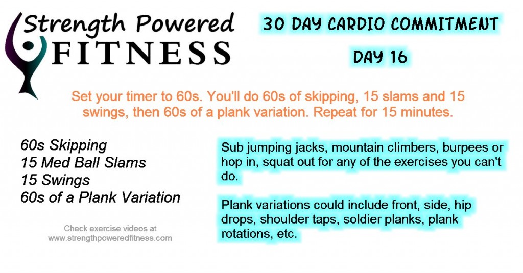30 Day Cardio Commitment day 16