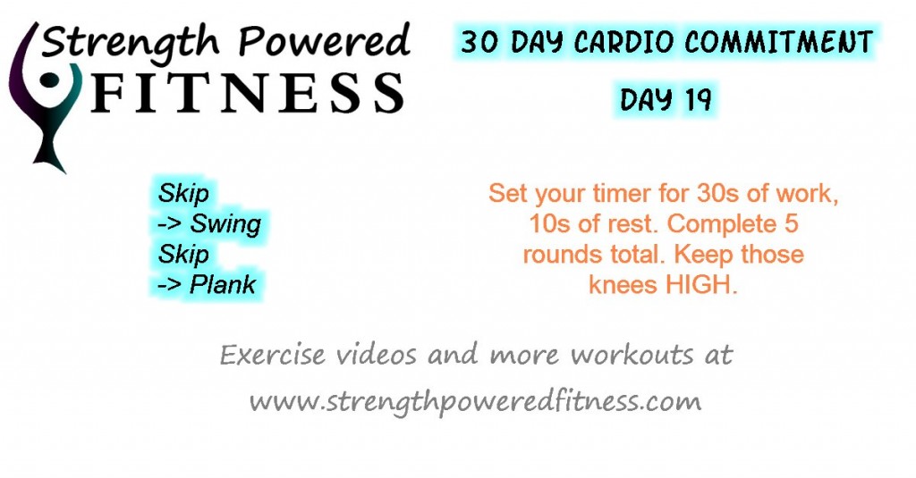 30 day cardio commitment day 19