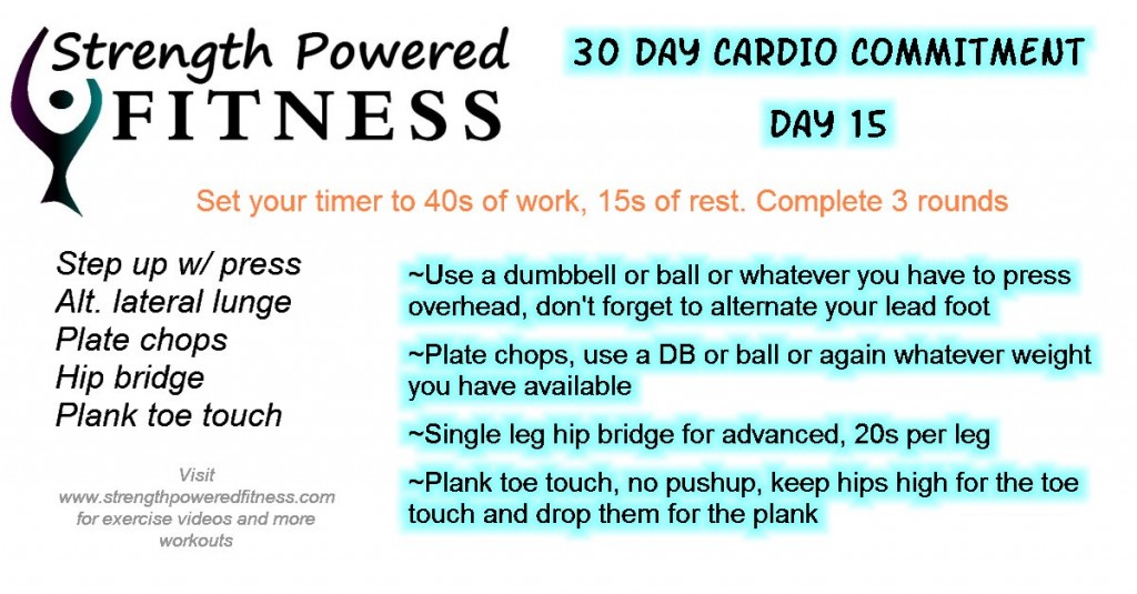 30 Day Cardio Commitment day15