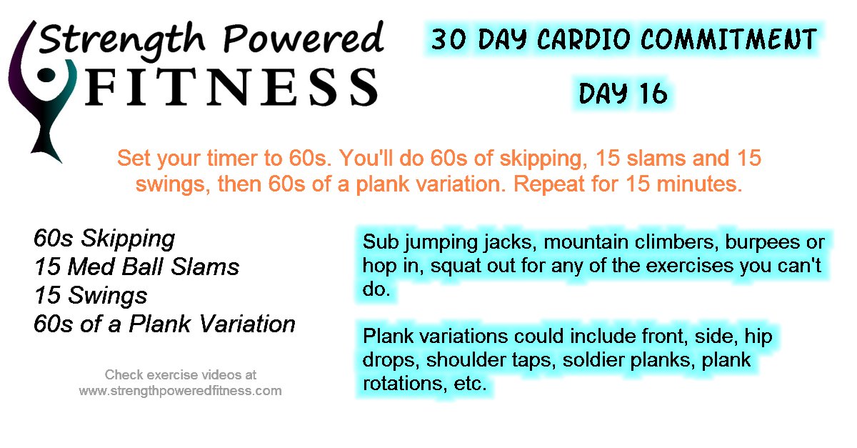 30 Day Cardio Commitment Day 16 | Strength Powered Fitness